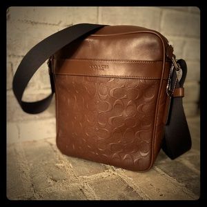 Coach Signature Leather Crossbody Flight Bag